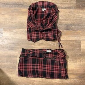 Plaid skirt and vest set. Miss Lili size 11 skirt and large vest.